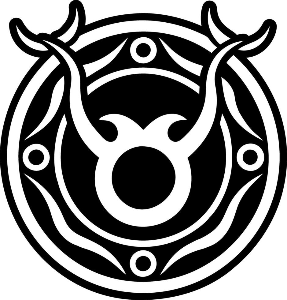 A glyph tattoo icon of taurus symbol vector
