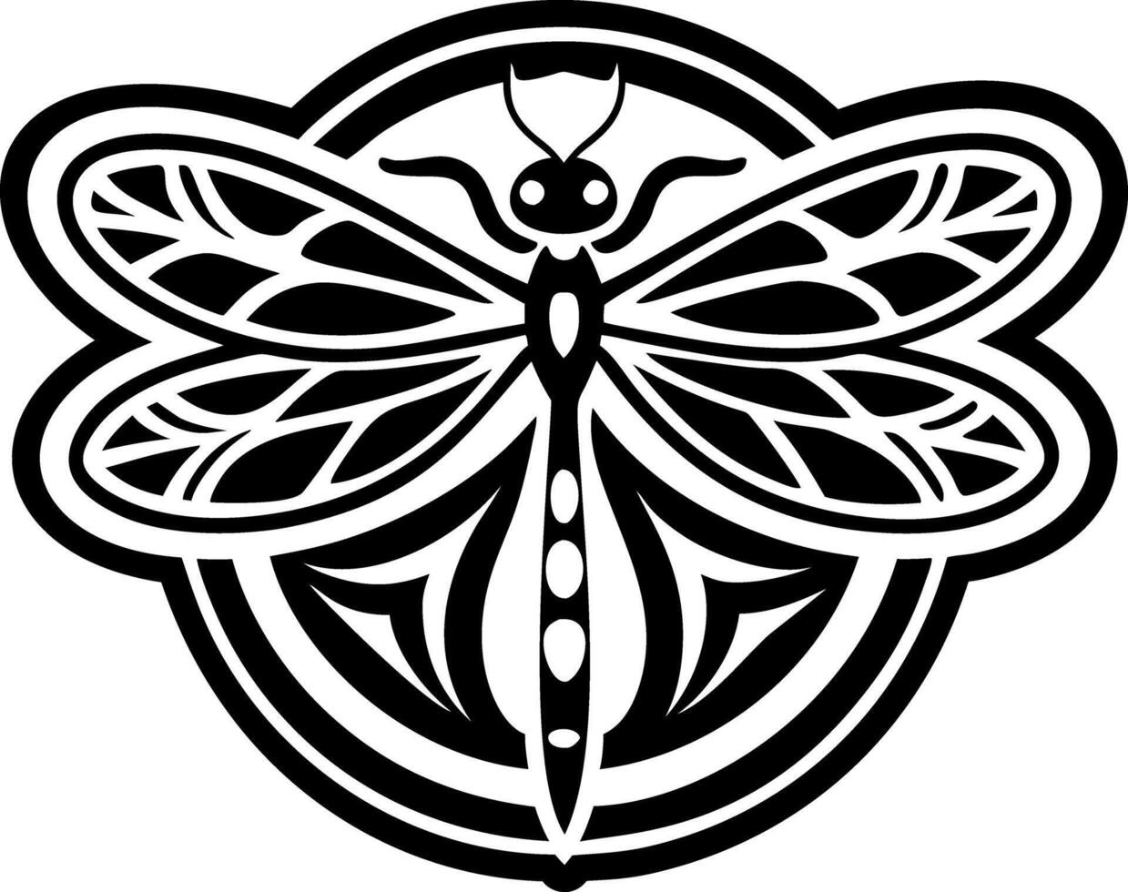 Dragonfly symbol icon in filled style vector
