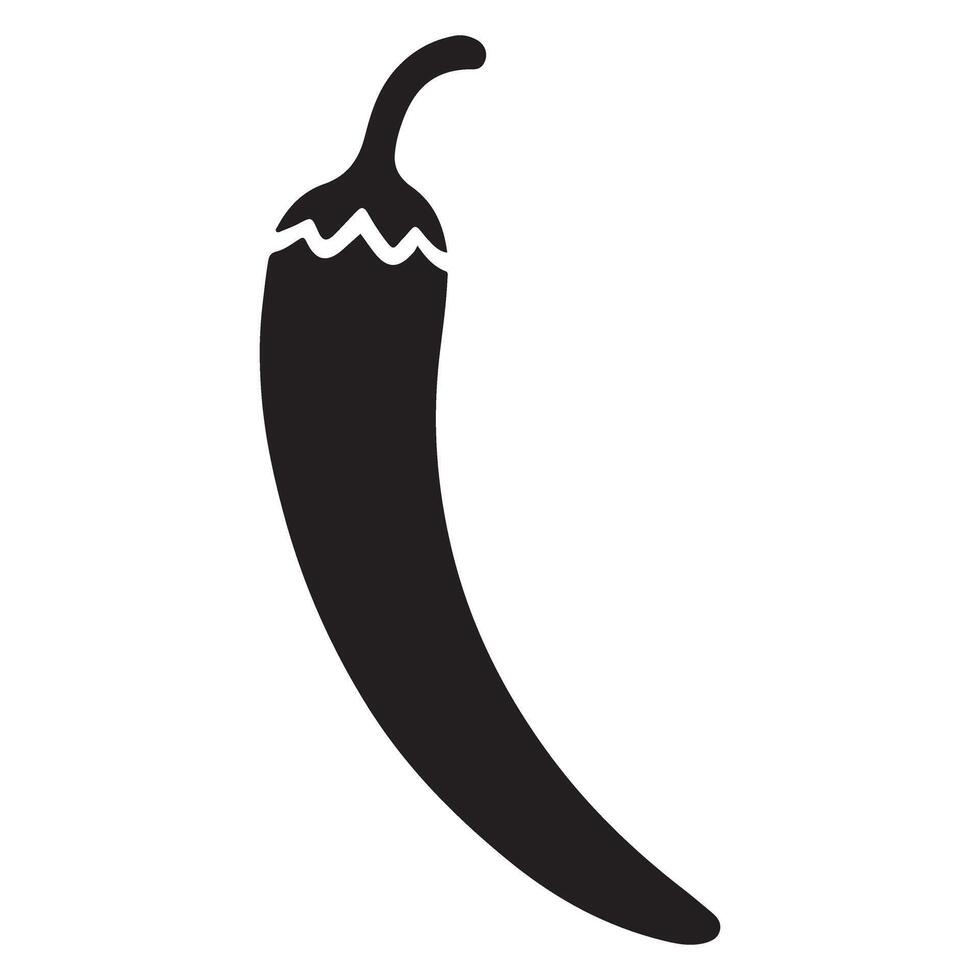 Chili Pepper Silhouette Illustration vector