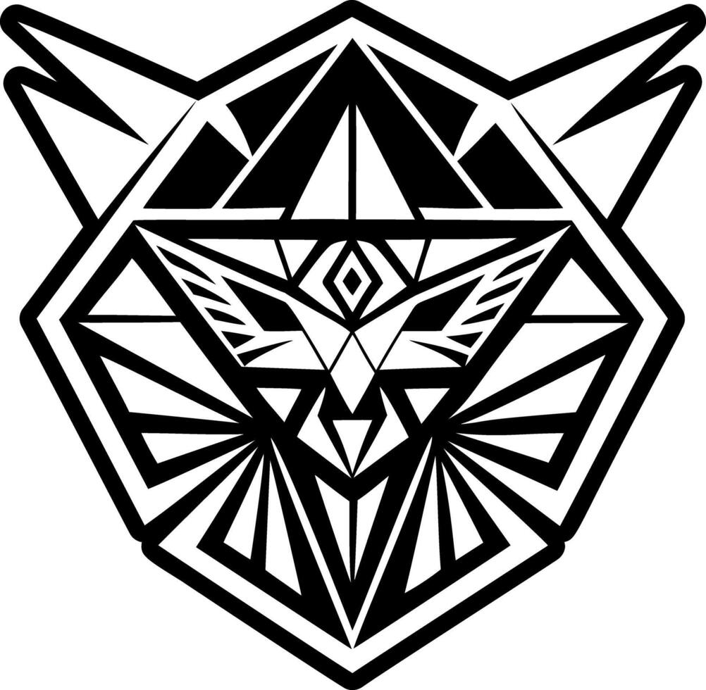 Glyph icon of an origami tattoo vector