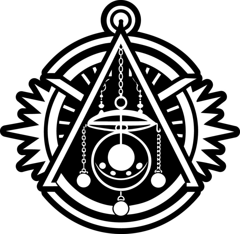 A glyph tattoo icon of a pendulum vector