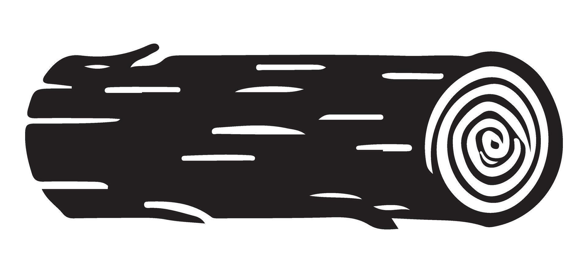 Detailed Silhouette design Illustration of a Single Log vector