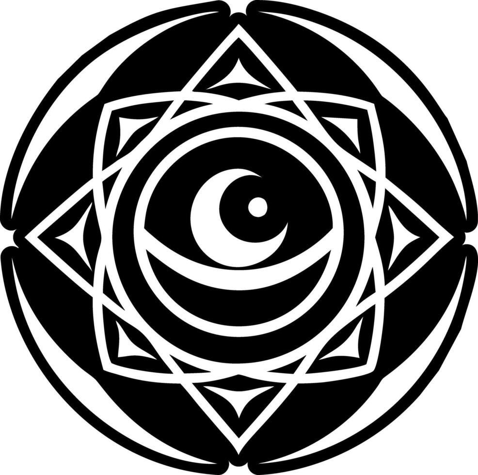 Sacred moon icon in solid style vector