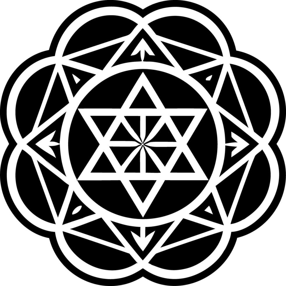 Filled icon of a sacred geometry symbol vector