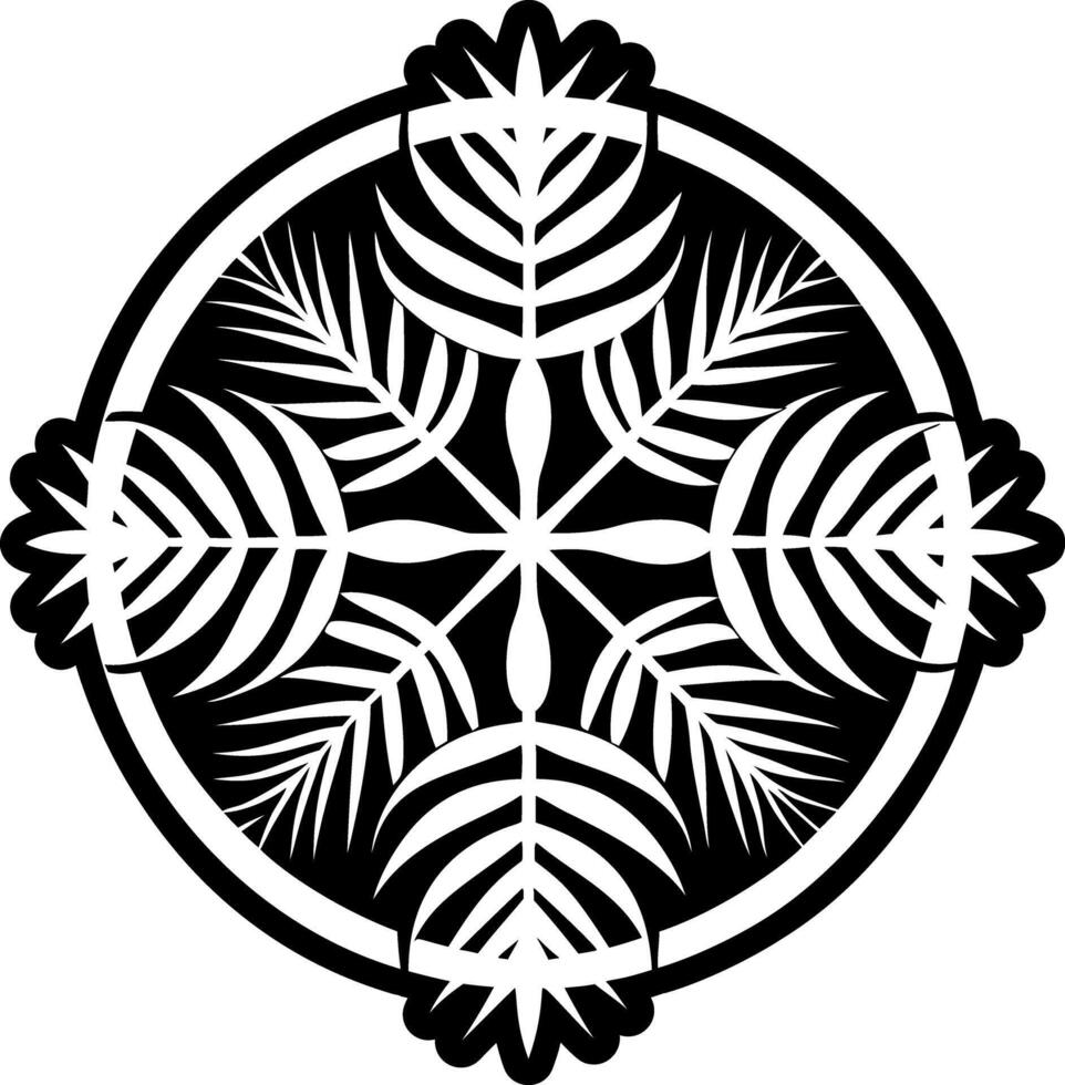 Palm leaves tattoo icon in filled style vector
