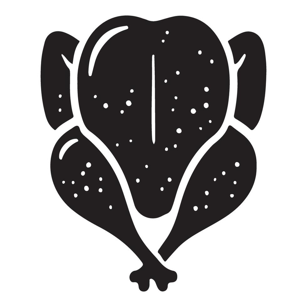Roasted Chicken Silhouette Illustration vector