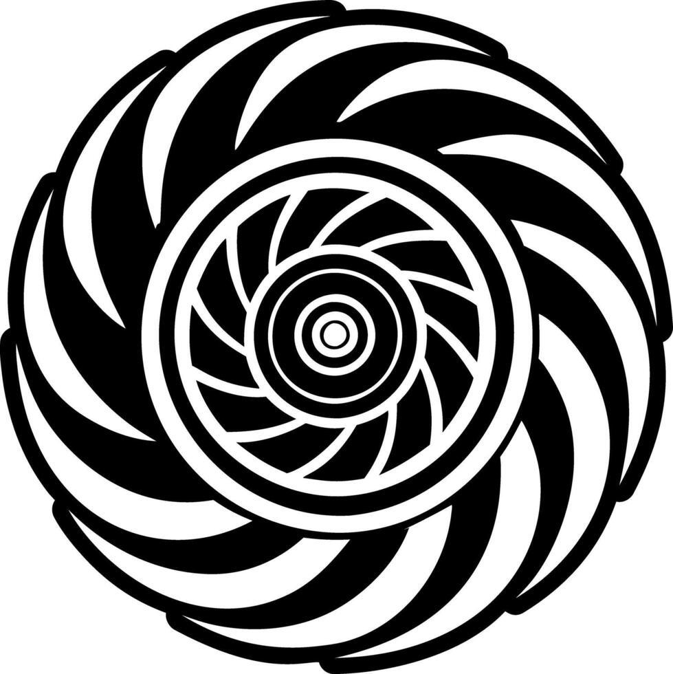 A filled icon of spiral symbol vector