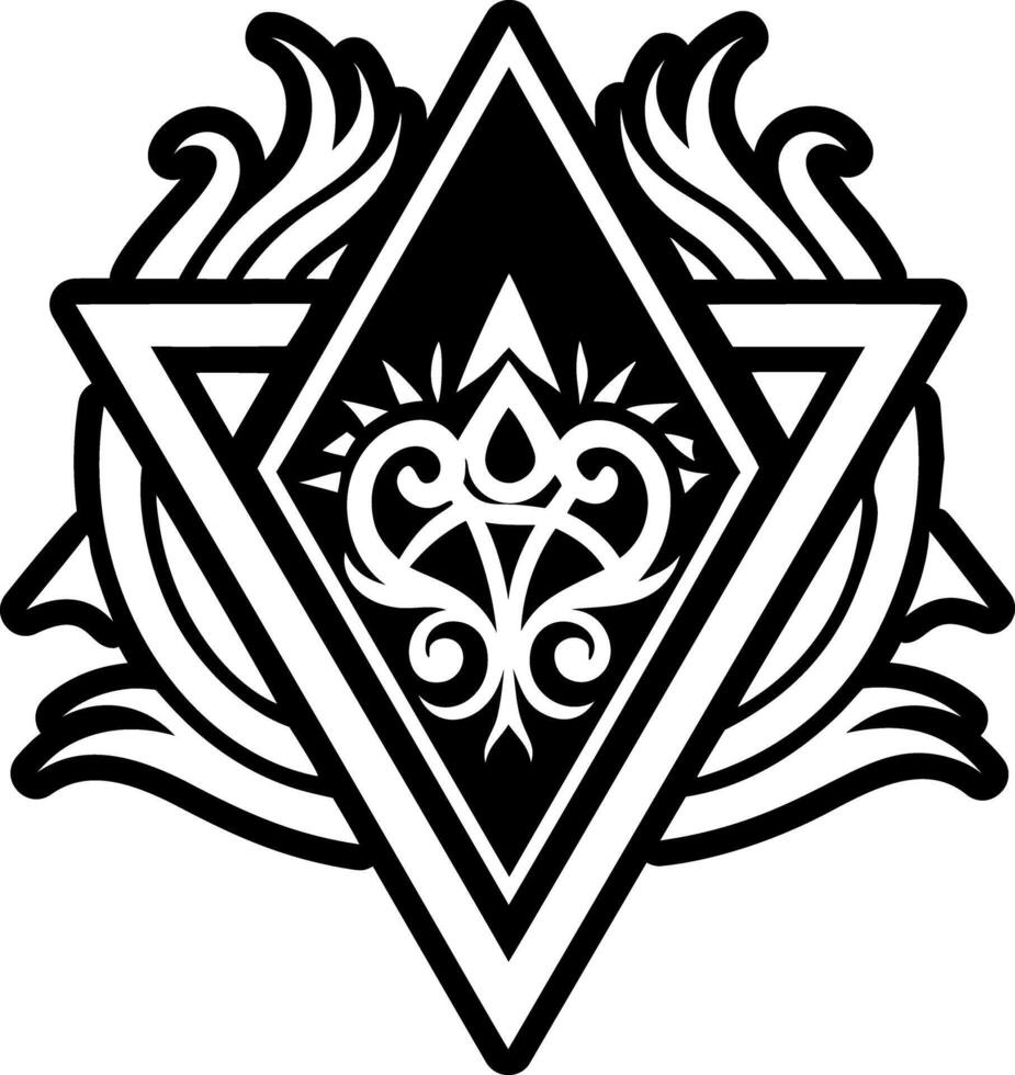 Sulfur triangle tattoo icon in glyph style vector