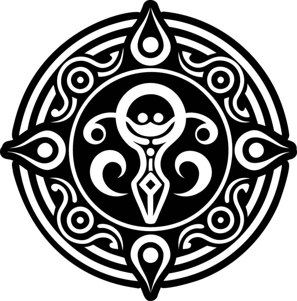 African fertility symbol icon in solid style vector