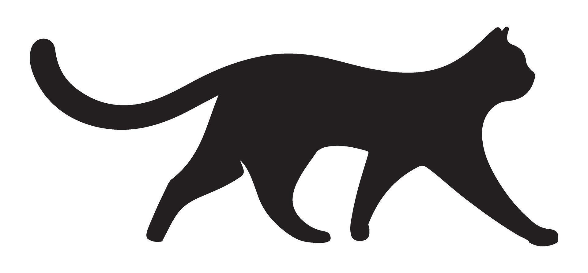 Walking Cat Silhouette Illustration vector
