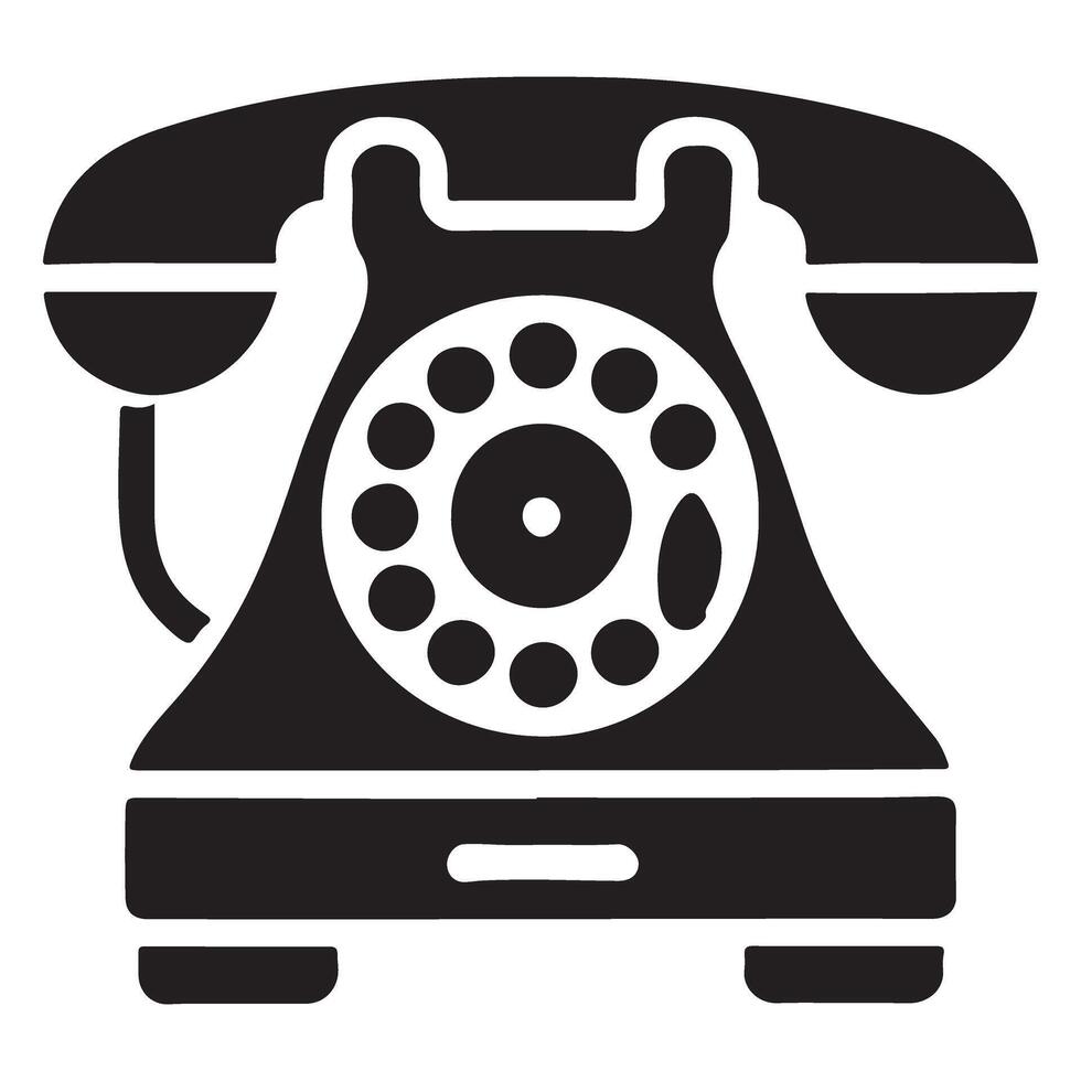 Vintage Rotary Phone Silhouette Illustration vector