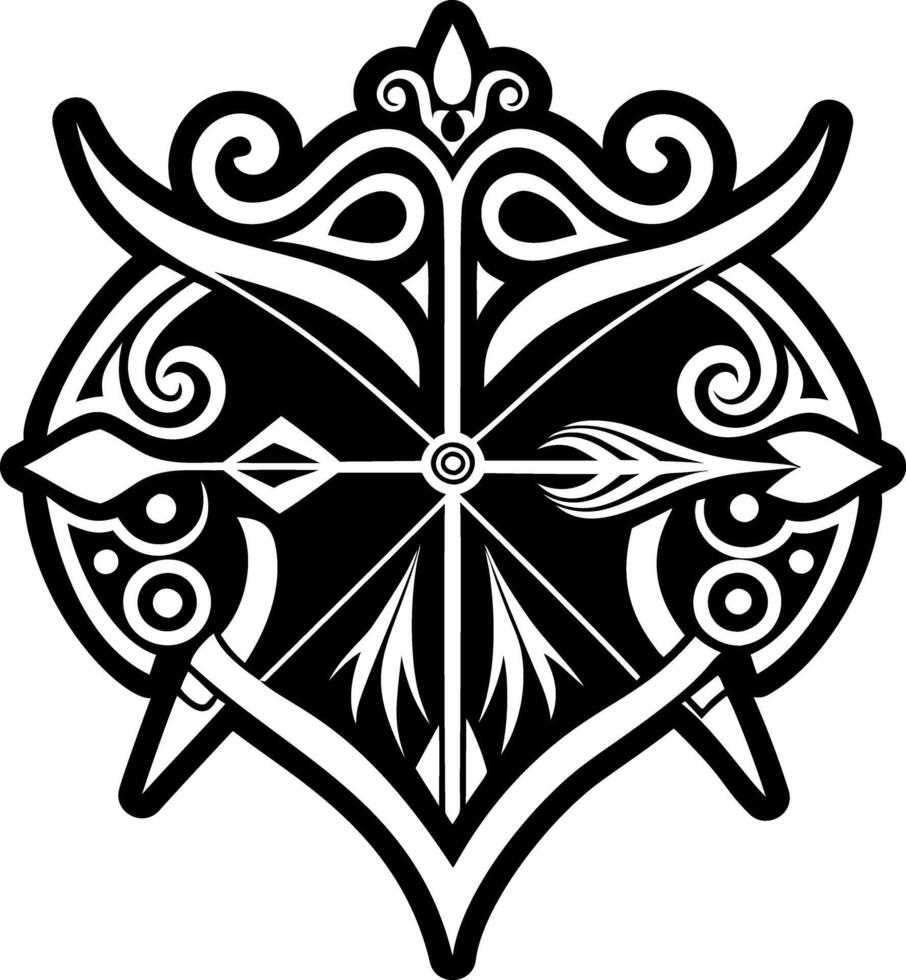 A filled style icon of artemis tattoo vector