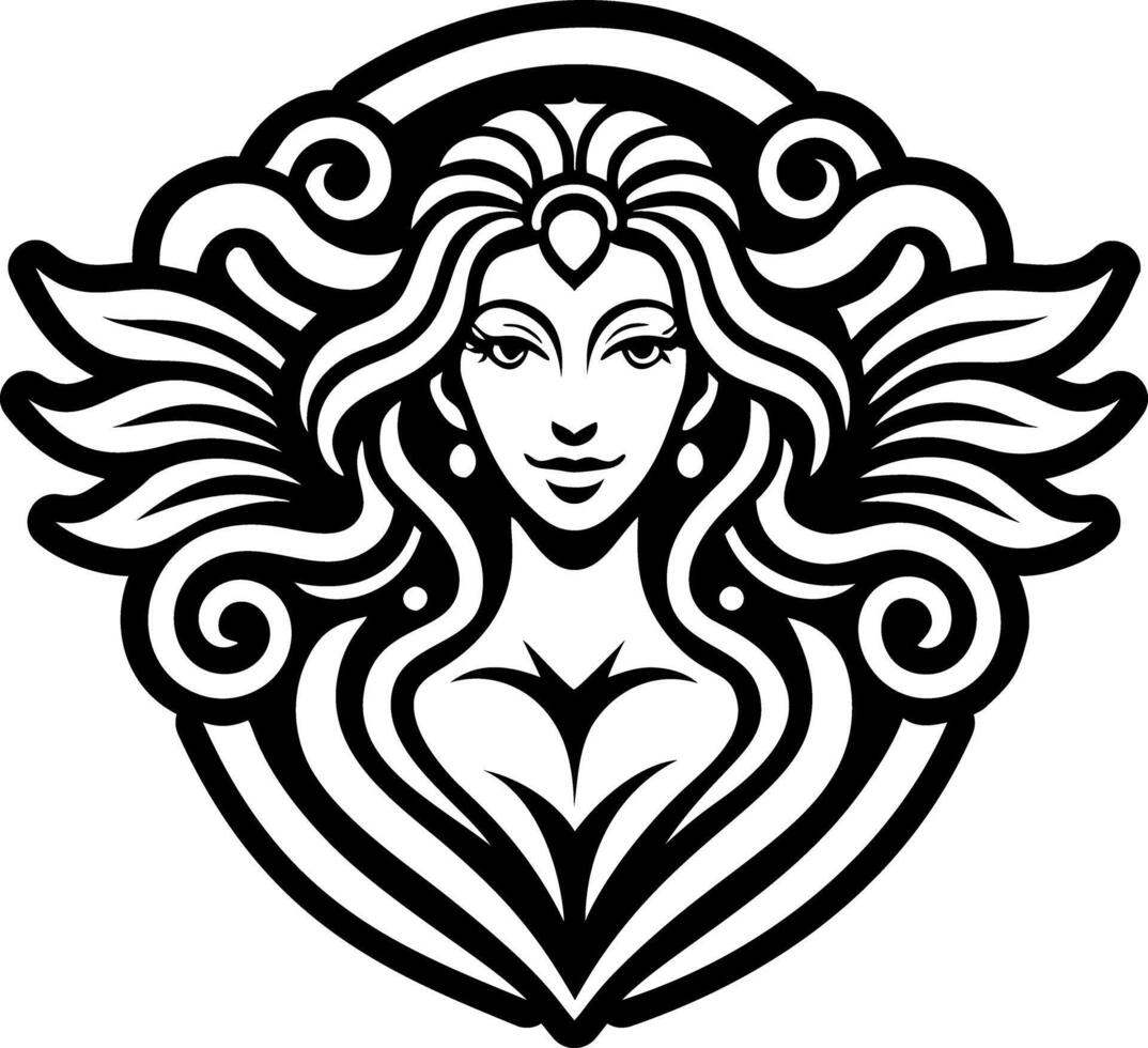 A glyph style icon of aphrodite tattoo vector
