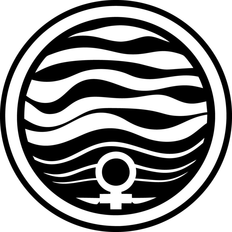 Glyph icon of a planet venus vector