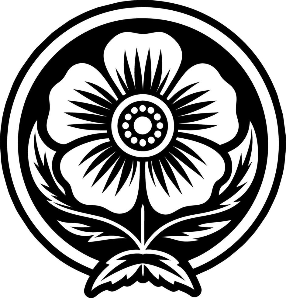 A filled icon of a poppy flower tattoo vector