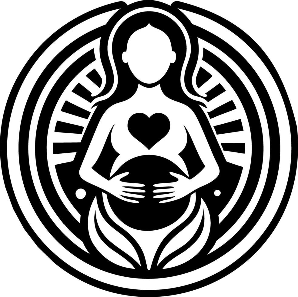 Glyph style icon depicting a pregnancy motif vector