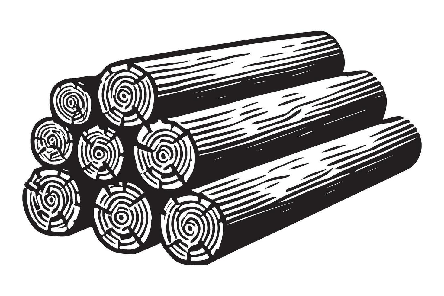 Stack of Logs Silhouette Illustration for Lumberjack Designs vector