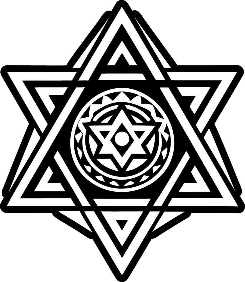 Hexagon symbol tattoo, filled style icon vector