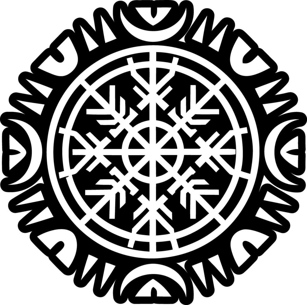 Rune tattoo motif, glyph style icon vector