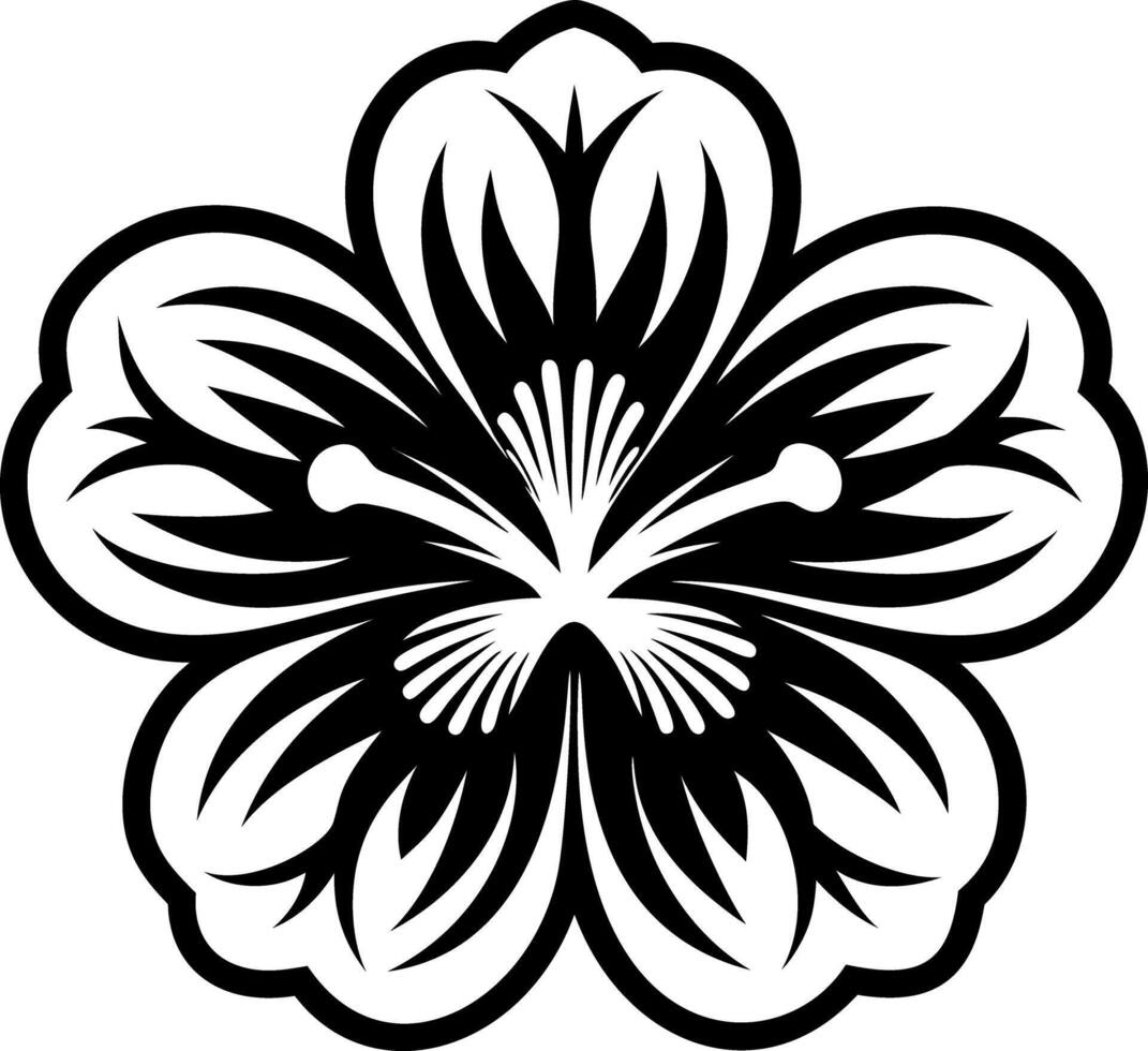 Glyph tattoo icon of hibiscus flower vector