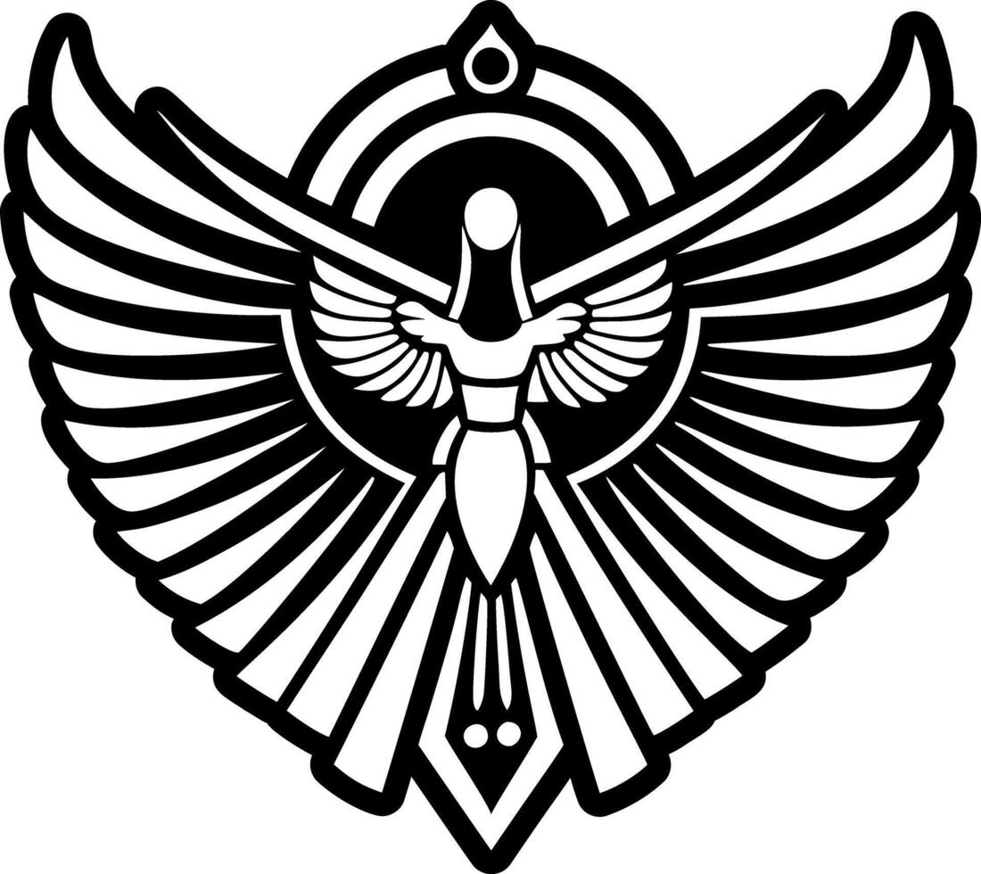 A glyph tattoo icon of isis wings vector
