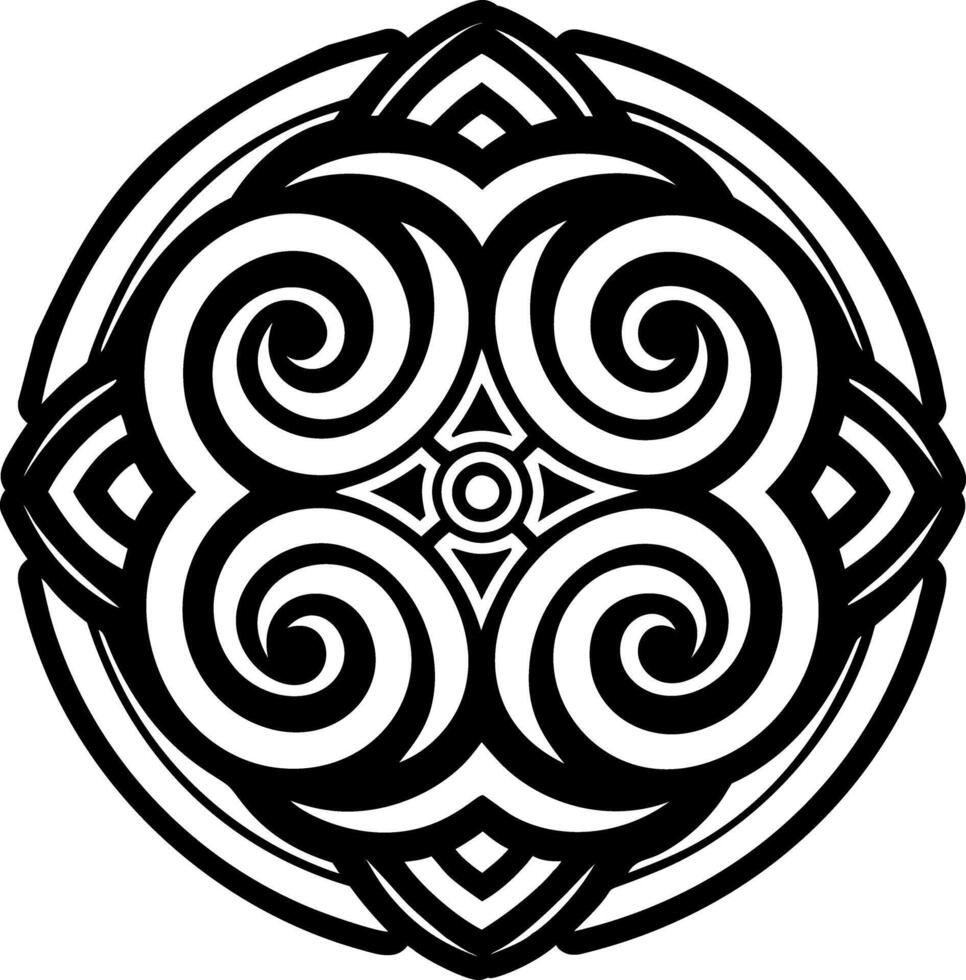 Filled style icon of koru symbol vector