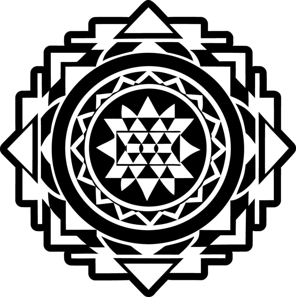Filled style icon of hindu yantra symbol vector