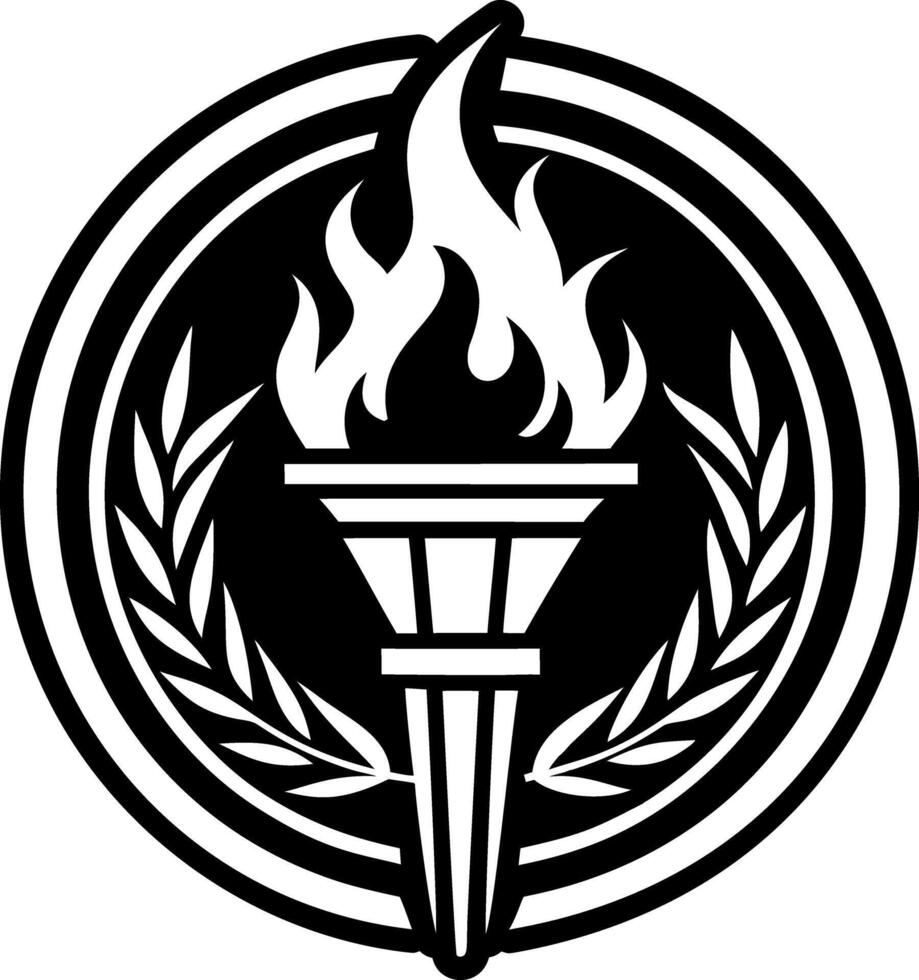 A glyph style icon depicting a fire torch symbol vector