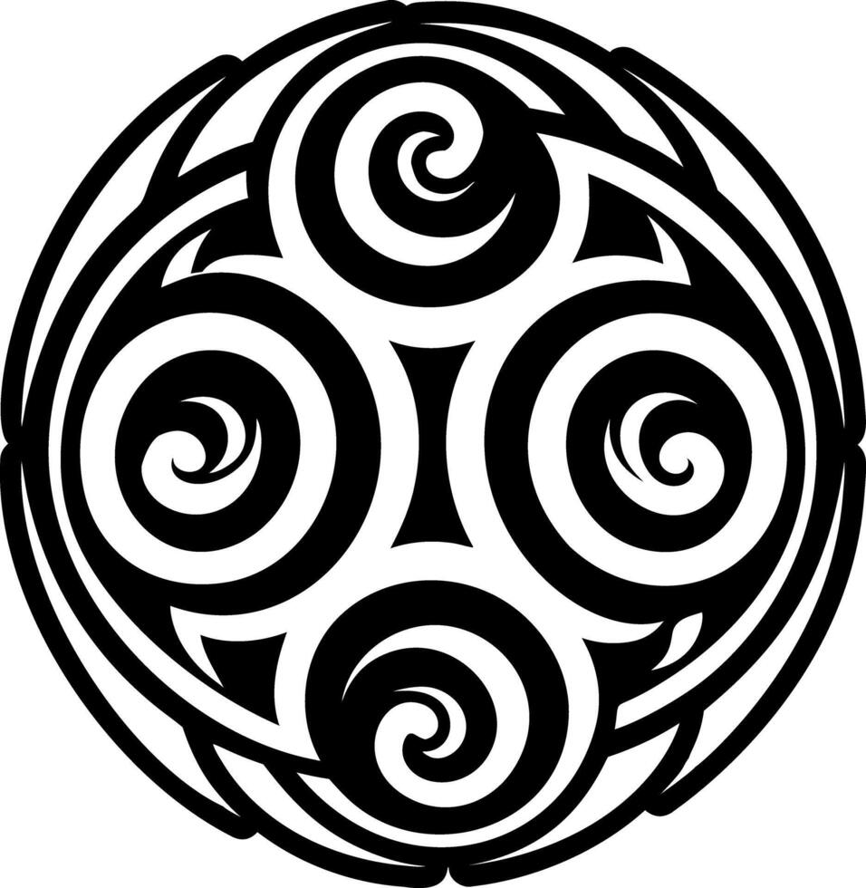 Maori koru symbol icon in glyph style vector