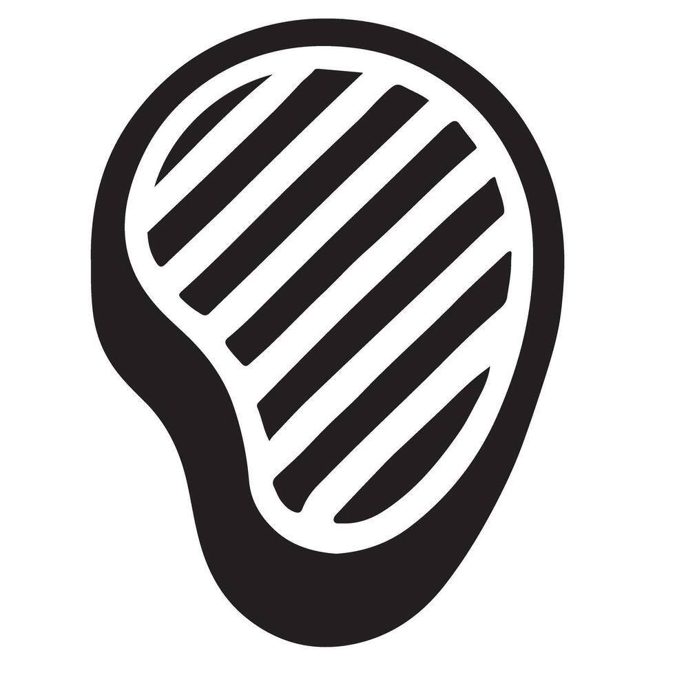 Striped Grilled Steak Silhouette for Restaurant Branding vector