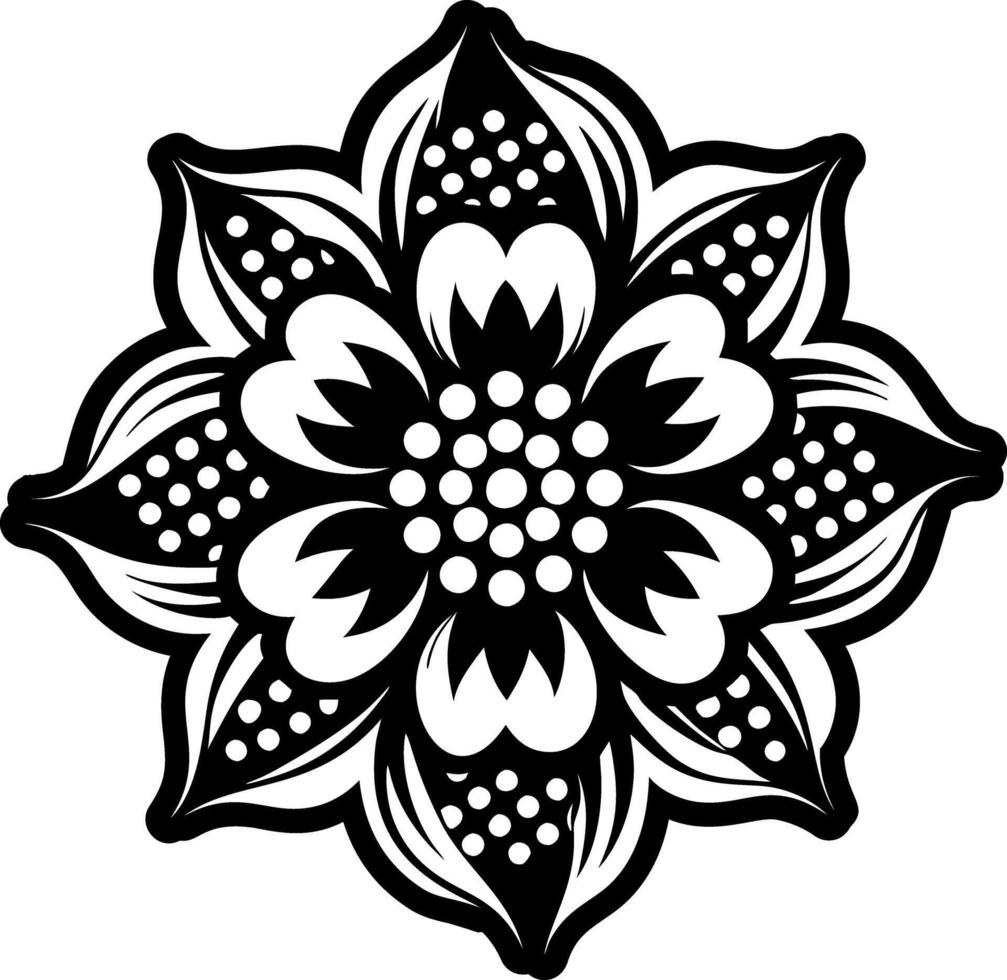 A glyph style icon of a feminine floral tattoo vector