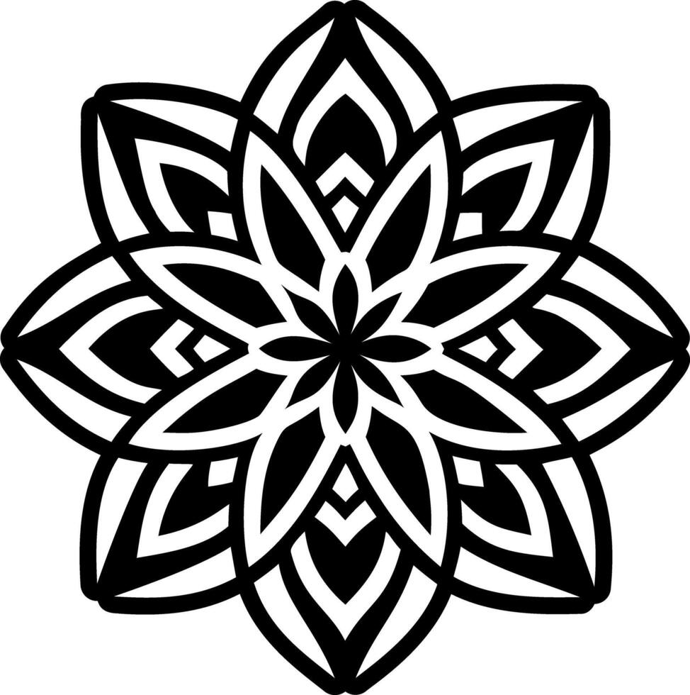 A glyph style icon of a flower mandala vector