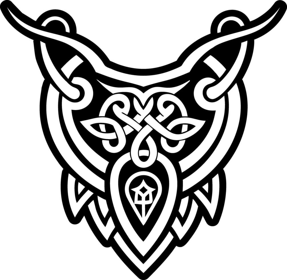 Freya necklace tattoo icon in glyph style vector