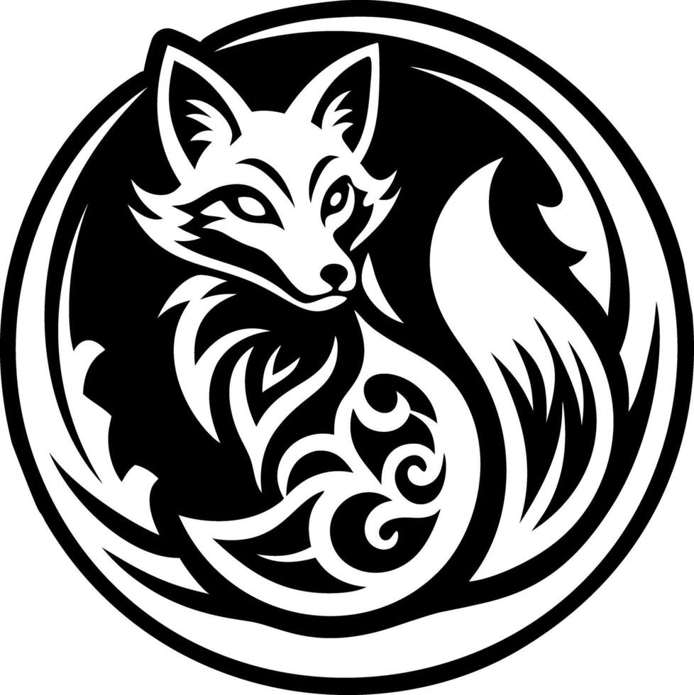 A glyph style icon of a fox symbol vector