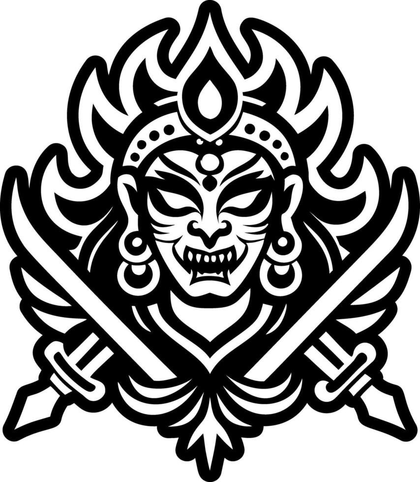 Goddess sword tattoo icon in glyph style vector