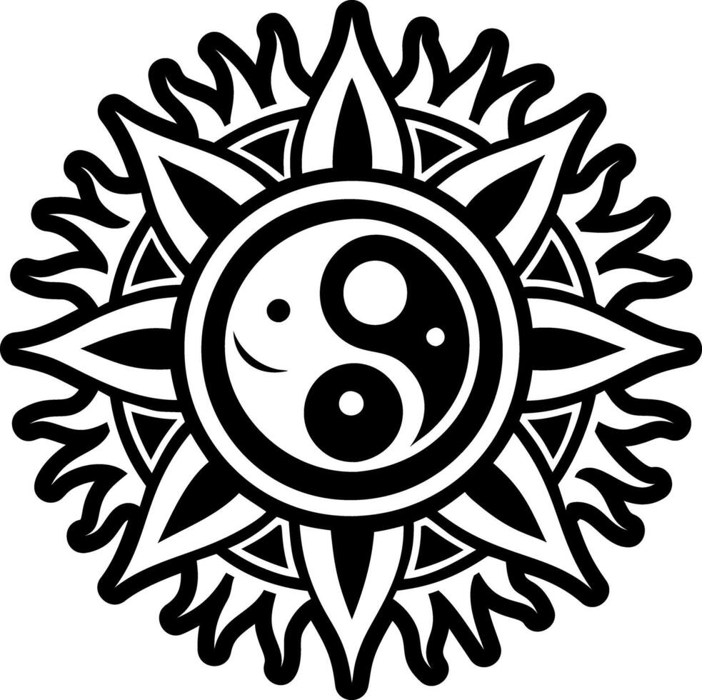 A solid style icon depicting harmony symbol vector