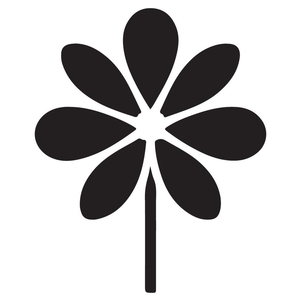Simple Flower Silhouette Illustration Design vector