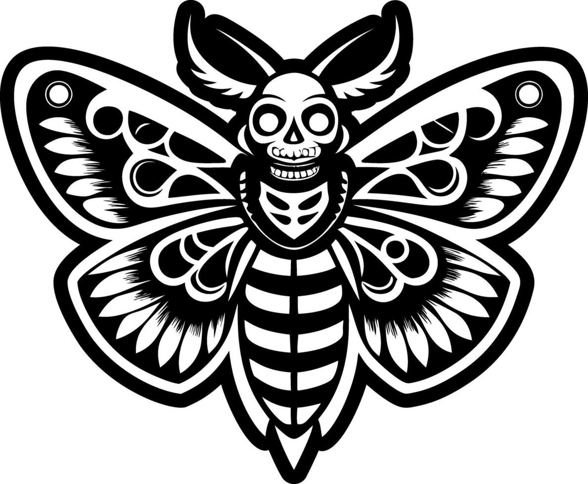 Death moth icon in glyph style vector