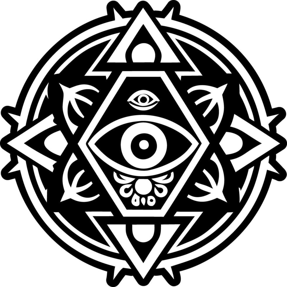 Divination tattoo icon in glyph style vector
