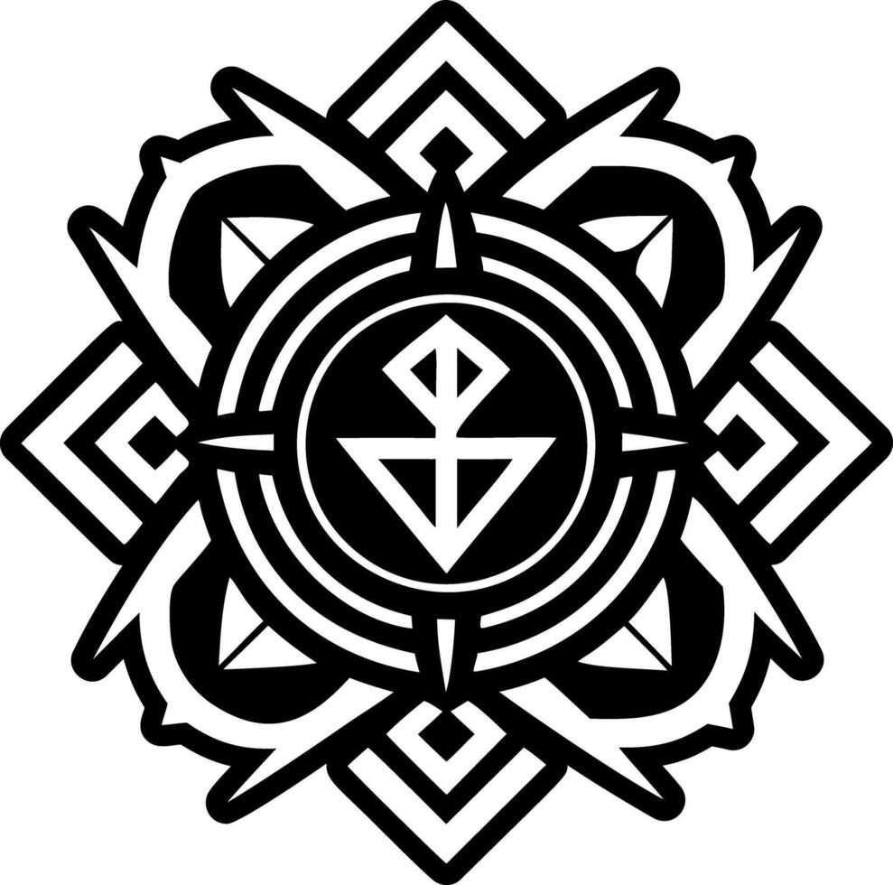 A filled style icon of destiny rune symbol vector