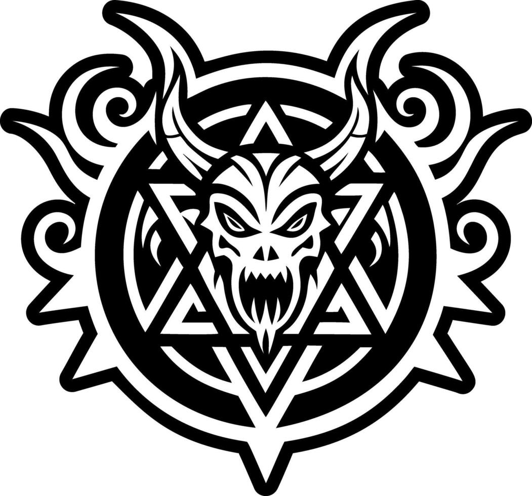 A glyph style icon of demon sigil vector