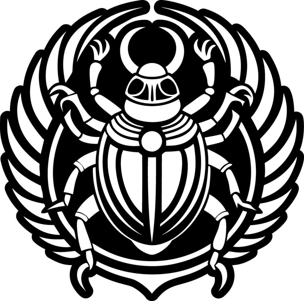 A glyph style icon of egyptian scarab symbol vector