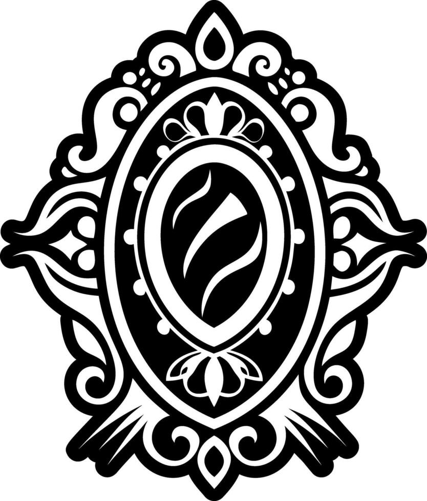 A glyph style icon of enchanted mirror symbol vector