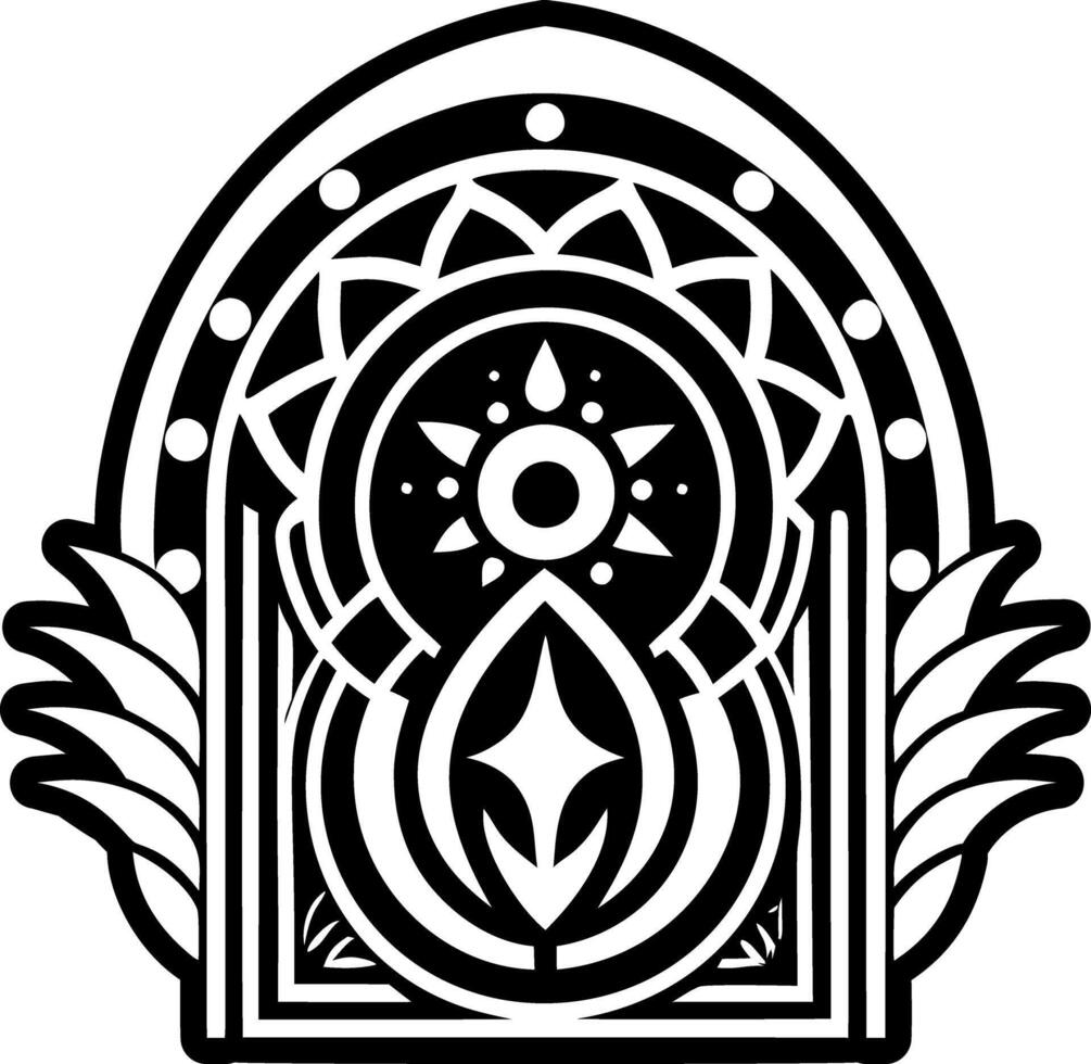 A solid style icon of ethereal portal symbol vector