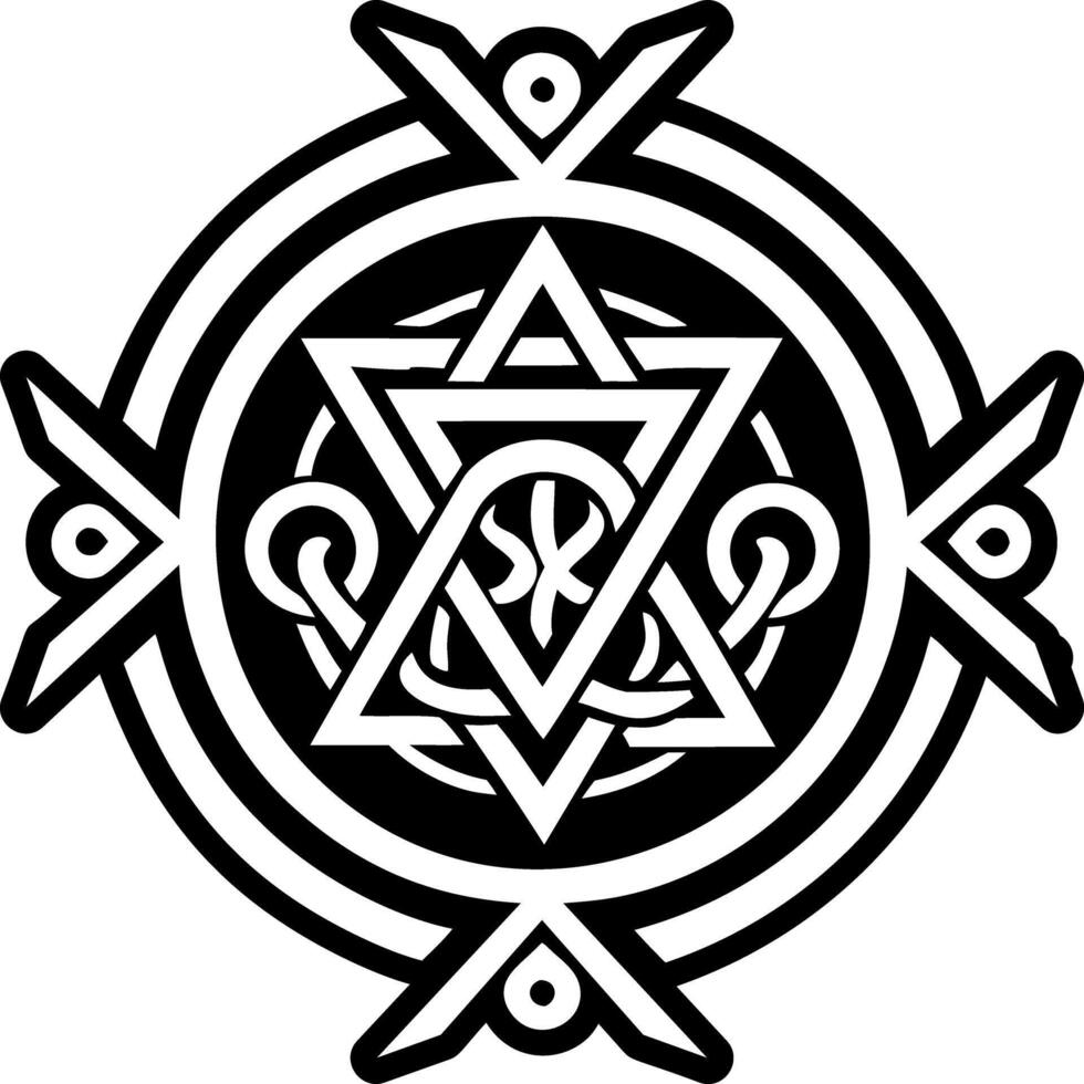 Incantation sigil icon in glyph style vector