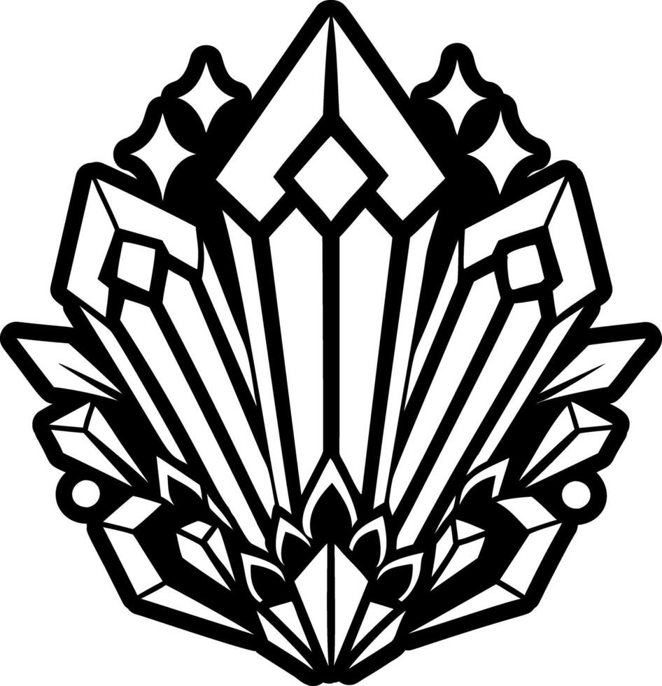 A glyph style icon of crystals symbol vector
