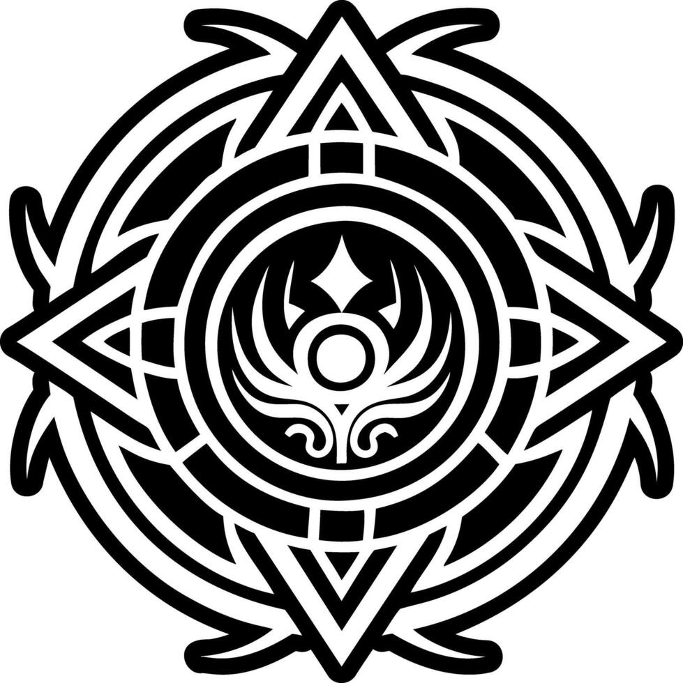 Portal tattoo icon in glyph style vector