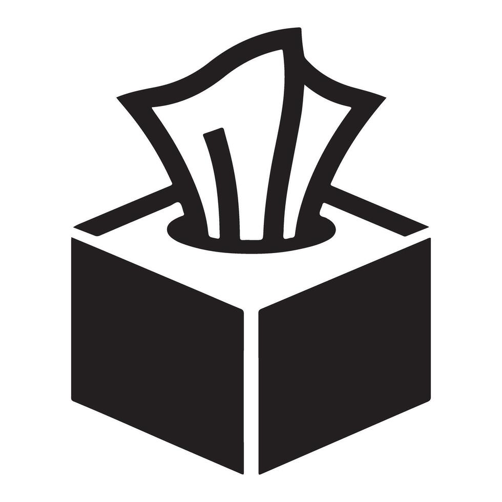 Tissue Box Silhouette Illustration for Hygiene Designs vector