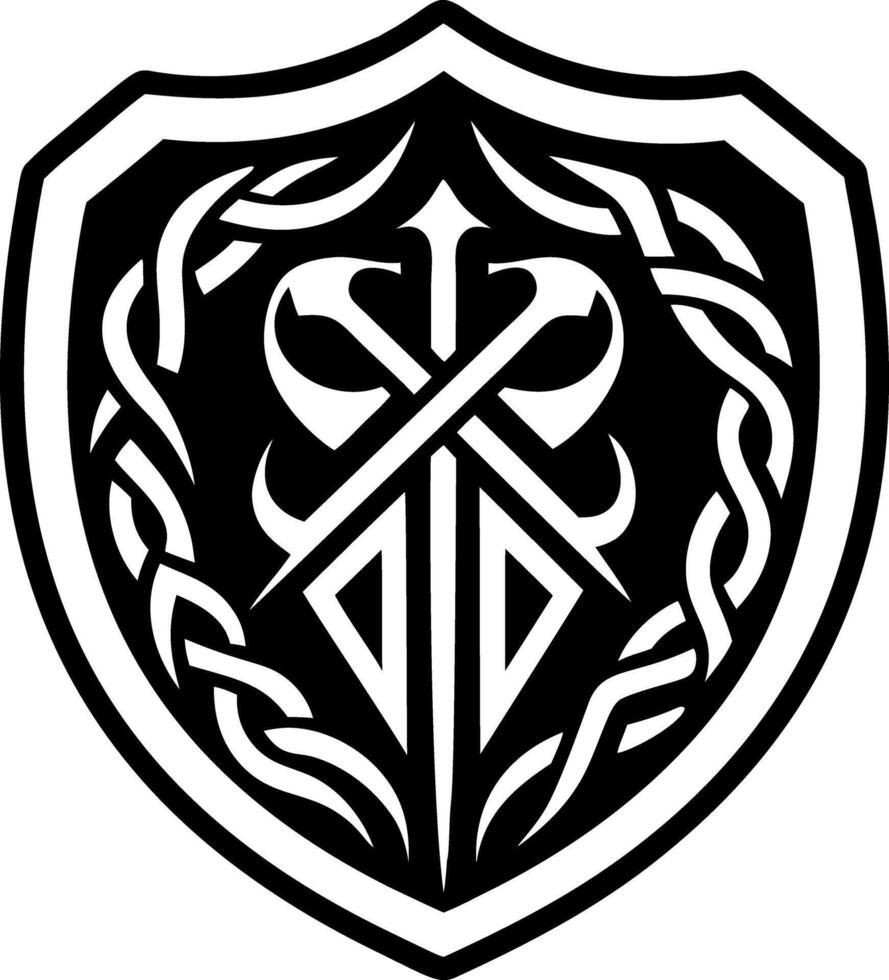 A filled style icon of protection sigil symbol vector