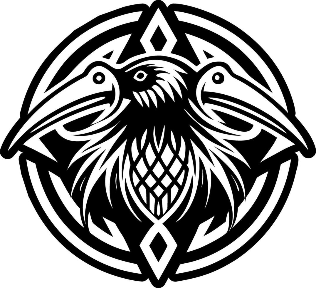 Bird tattoo icon in filled style vector
